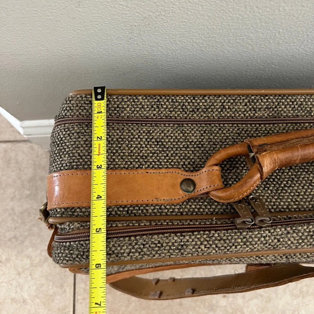 Vintage Hartmann Tweed Leather Suitcase